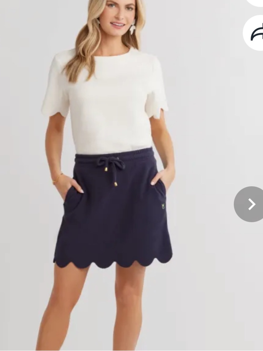 Dudley Stephens Navy Scallop-Hem Starboard Skirt